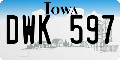 IA license plate DWK597