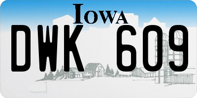 IA license plate DWK609