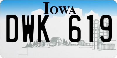 IA license plate DWK619