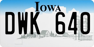 IA license plate DWK640