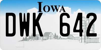 IA license plate DWK642