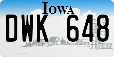 IA license plate DWK648