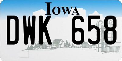 IA license plate DWK658