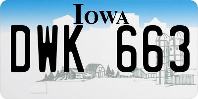 IA license plate DWK663