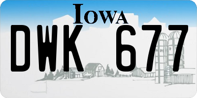 IA license plate DWK677