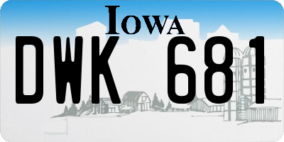 IA license plate DWK681