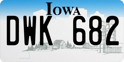 IA license plate DWK682