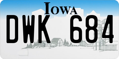 IA license plate DWK684