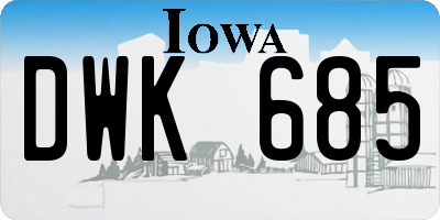 IA license plate DWK685