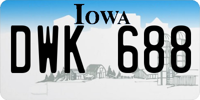IA license plate DWK688