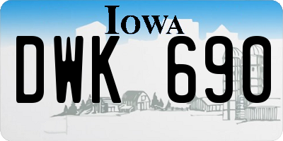 IA license plate DWK690