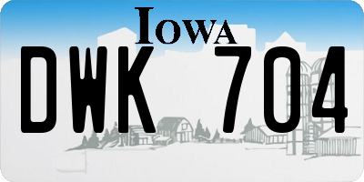 IA license plate DWK704