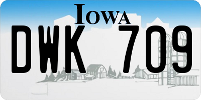 IA license plate DWK709