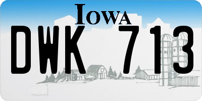 IA license plate DWK713