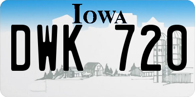 IA license plate DWK720