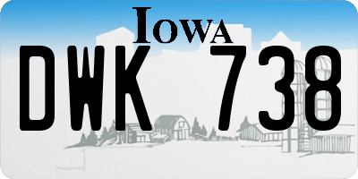 IA license plate DWK738