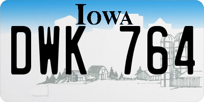 IA license plate DWK764