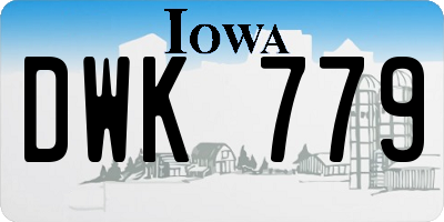 IA license plate DWK779