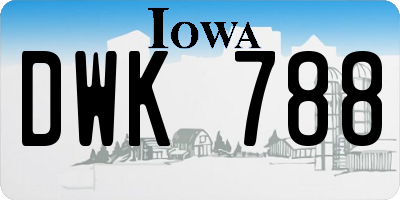 IA license plate DWK788