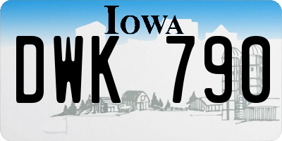 IA license plate DWK790