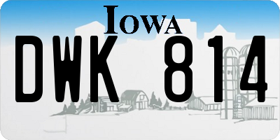 IA license plate DWK814