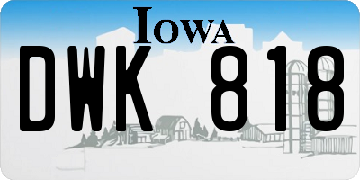 IA license plate DWK818