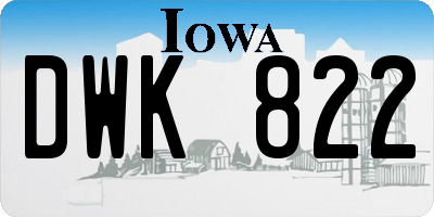 IA license plate DWK822