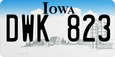 IA license plate DWK823