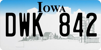 IA license plate DWK842