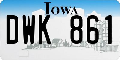 IA license plate DWK861