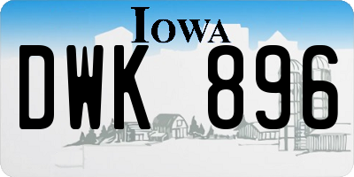 IA license plate DWK896