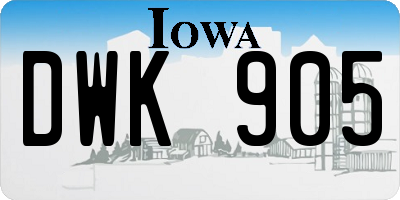 IA license plate DWK905
