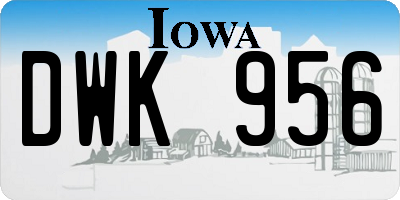 IA license plate DWK956