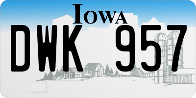 IA license plate DWK957