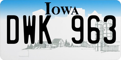 IA license plate DWK963