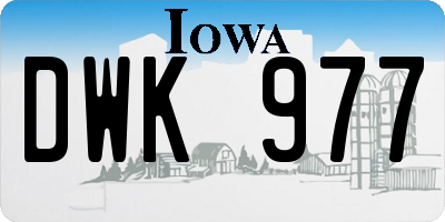 IA license plate DWK977