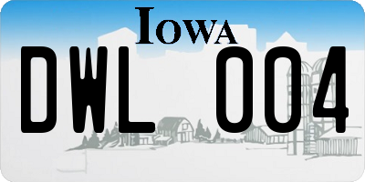 IA license plate DWL004