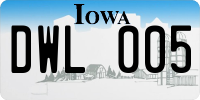 IA license plate DWL005