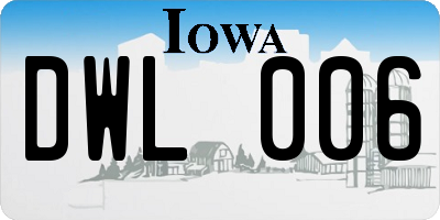 IA license plate DWL006