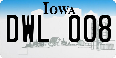 IA license plate DWL008