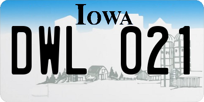 IA license plate DWL021