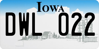 IA license plate DWL022