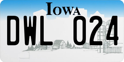 IA license plate DWL024