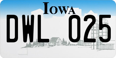 IA license plate DWL025