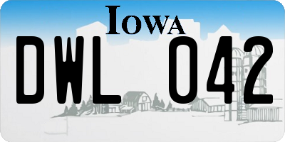 IA license plate DWL042