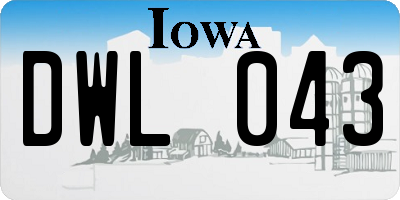 IA license plate DWL043