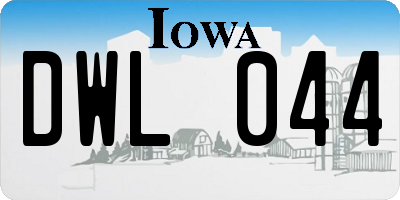 IA license plate DWL044