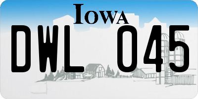 IA license plate DWL045