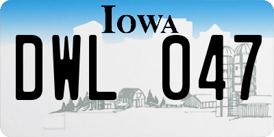 IA license plate DWL047