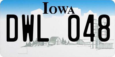 IA license plate DWL048